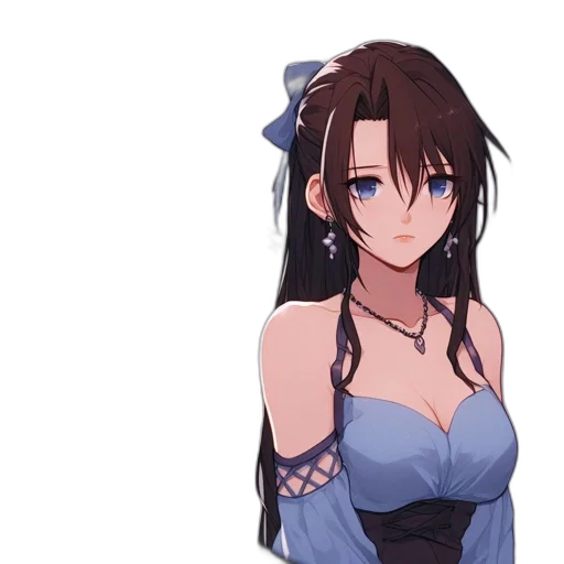 dress, staff, weapon, anime transparent PNG cut-out