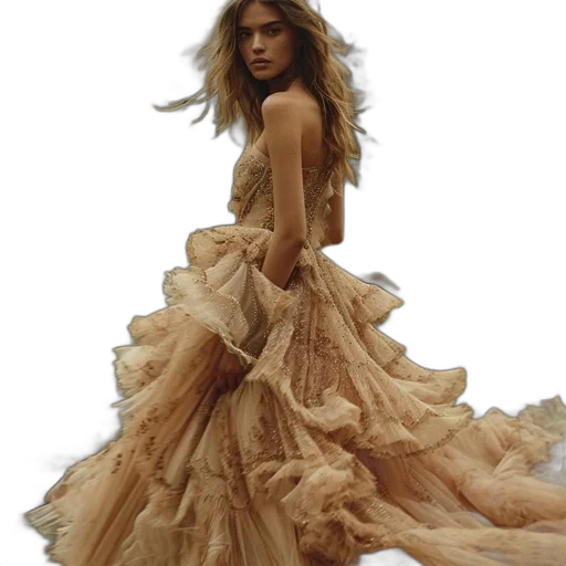 dress, hair, photorealistic, concept art transparent PNG cut-out