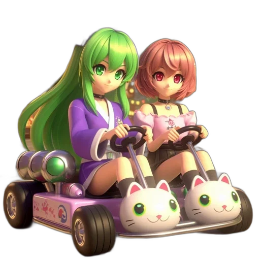 car, concept art, 3d render, pixel art transparent PNG cut-out