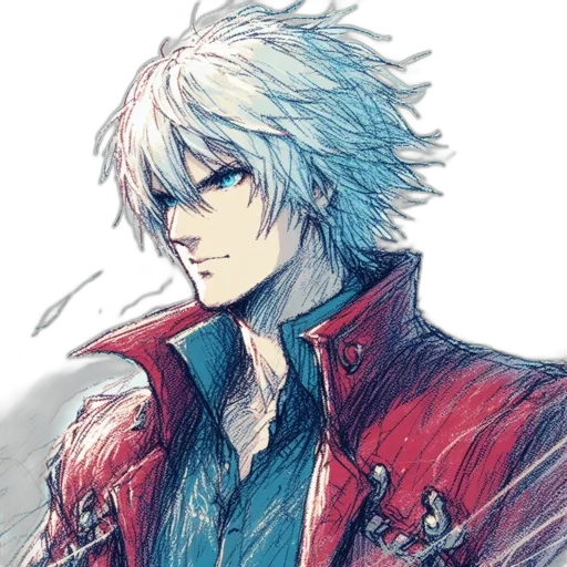 jacket, face, sword, weapon transparent PNG cut-out