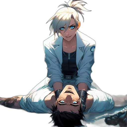 jacket, staff, anime, concept art transparent PNG cut-out