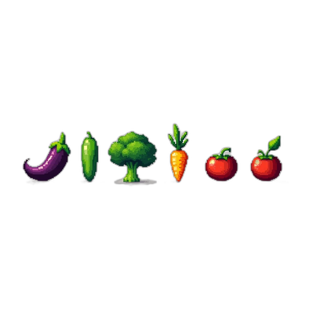 food, pixel art, concept art, vaporwave transparent PNG cut-out