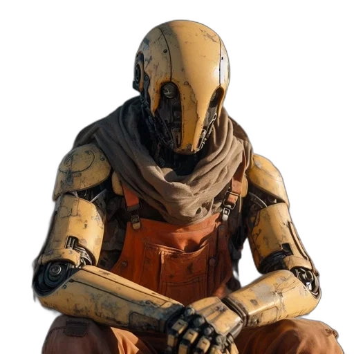mask, robot, jacket, weapon transparent PNG cut-out
