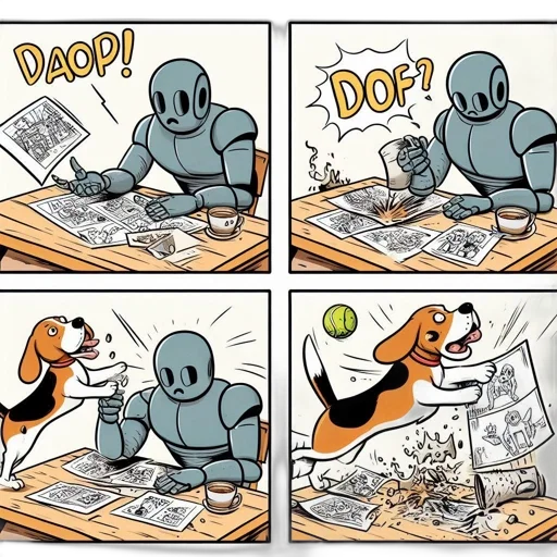 robot, comic book art, concept art, fire transparent PNG cut-out