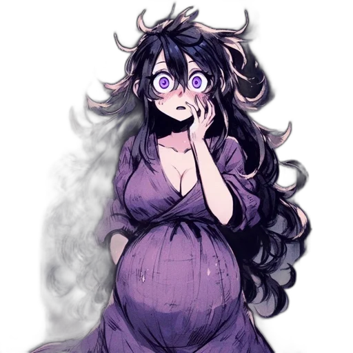 dress, creature, hair, watercolor transparent PNG cut-out