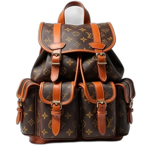 small, rucksack, monogram, print transparent PNG cut-out