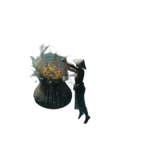 umbrella, staff, mask, hair transparent PNG cut-out