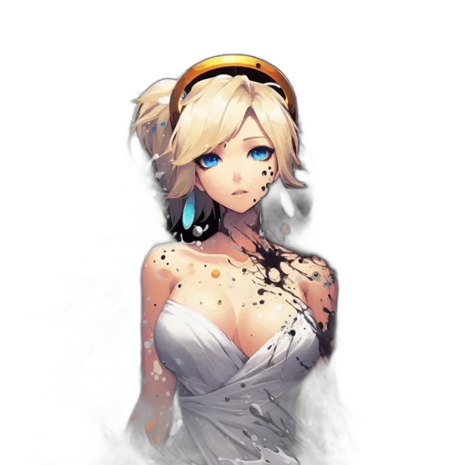 dress, staff, face, jewelry transparent PNG cut-out