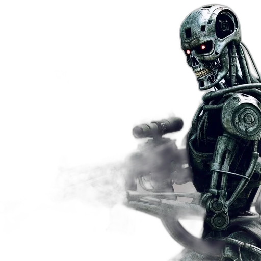 robot, concept art, 3d render, t-800-like transparent PNG cut-out