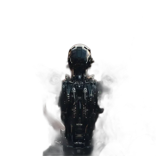 robot, mask, creature, jacket transparent PNG cut-out