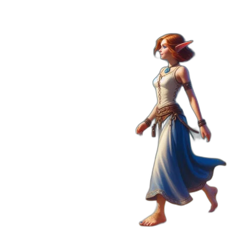 dress, staff, concept art, 3d render transparent PNG cut-out