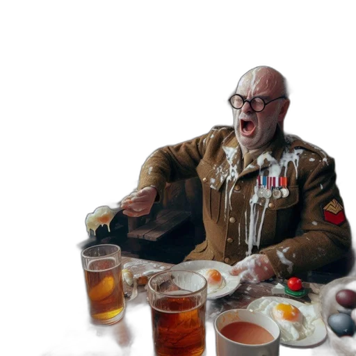 food, jacket, face, weapon transparent PNG cut-out