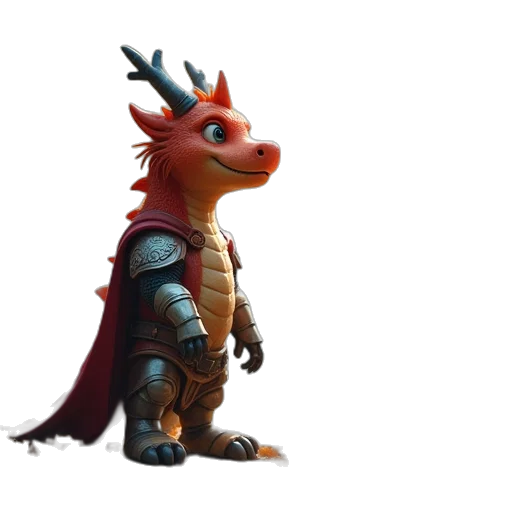 dragon, animal, creature, staff transparent PNG cut-out