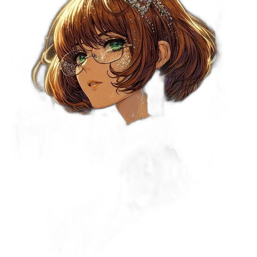 crown, face, hair, staff transparent PNG cut-out