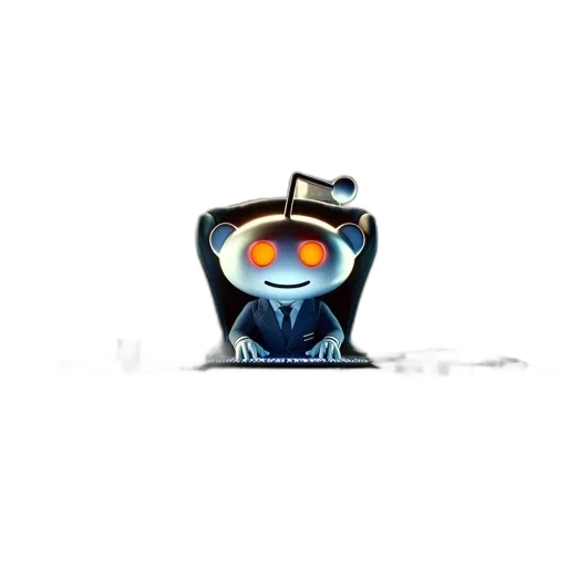 robot, staff, hat, creature transparent PNG cut-out