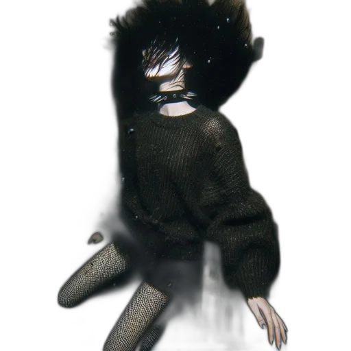 creature, mask, hair, jacket transparent PNG cut-out