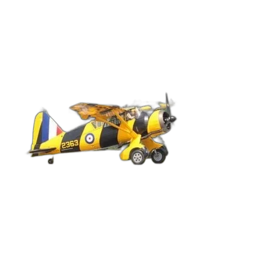 3d render, yellow, black, airplane transparent PNG cut-out