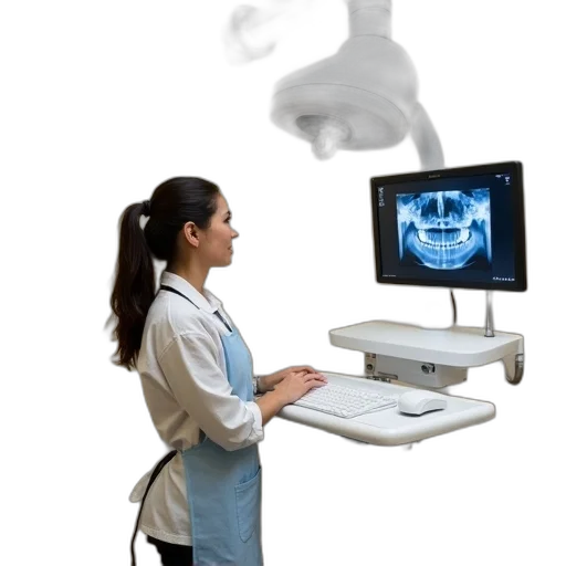 robot, staff, woman, standing transparent PNG cut-out