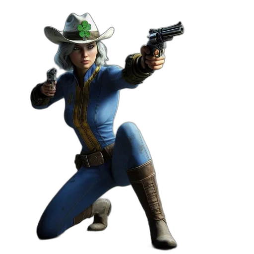 weapon, jacket, staff, hat transparent PNG cut-out