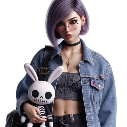 jacket, concept art, cyberpunk, 3d render transparent PNG cut-out
