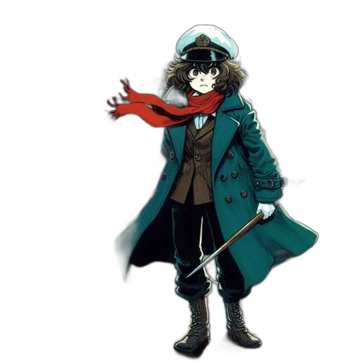 jacket, staff, hat, mask transparent PNG cut-out