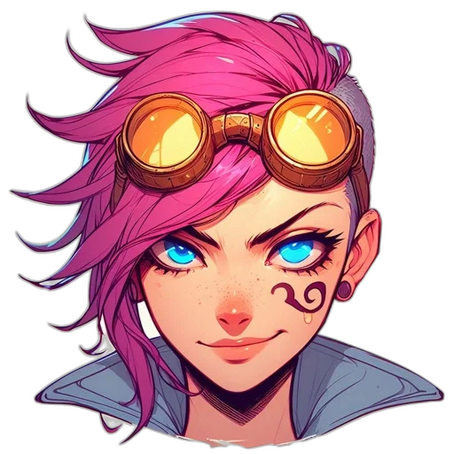 face, staff, anime, cyberpunk transparent PNG cut-out