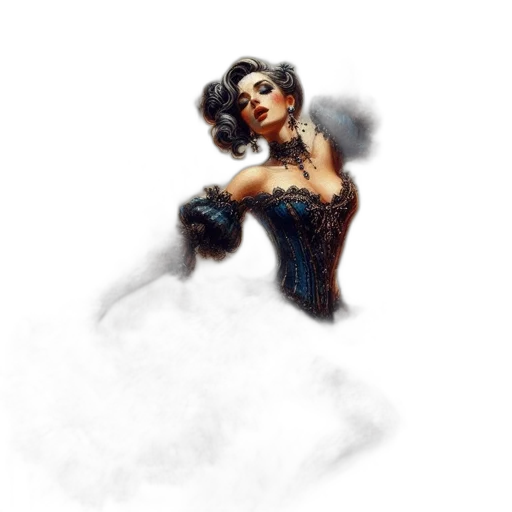 dress, staff, face, fantasy art transparent PNG cut-out