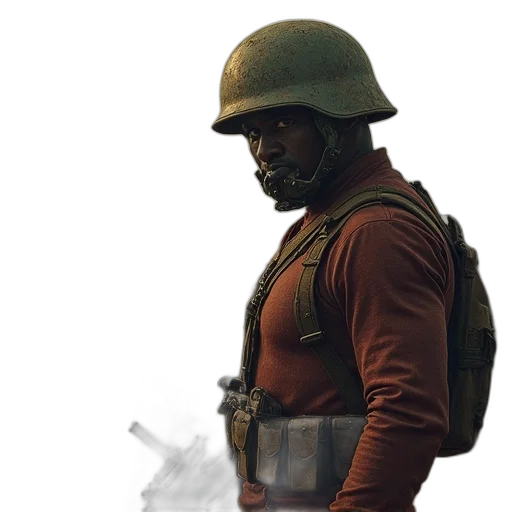 weapon, hat, staff, jacket transparent PNG cut-out