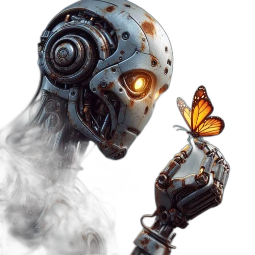 robot, creature, concept art, cyberpunk transparent PNG cut-out