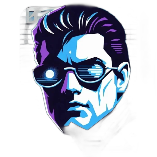 face, mask, comic book art, cyberpunk transparent PNG cut-out