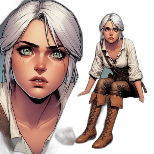 face, concept art, comic book art, fantasy art transparent PNG cut-out