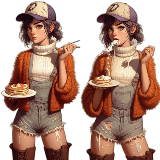 jacket, food, hat, pixel art transparent PNG cut-out