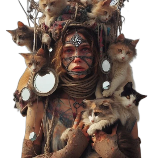 mask, animal, jewelry, staff transparent PNG cut-out