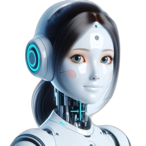robot, face, 3d render, concept art transparent PNG cut-out