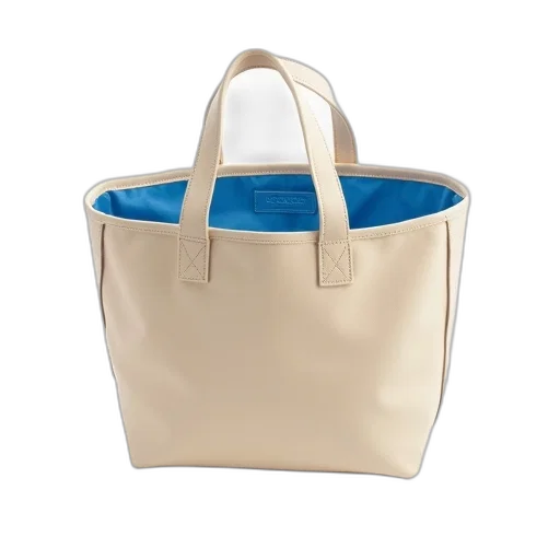 blue, beige, tote, bag transparent PNG cut-out