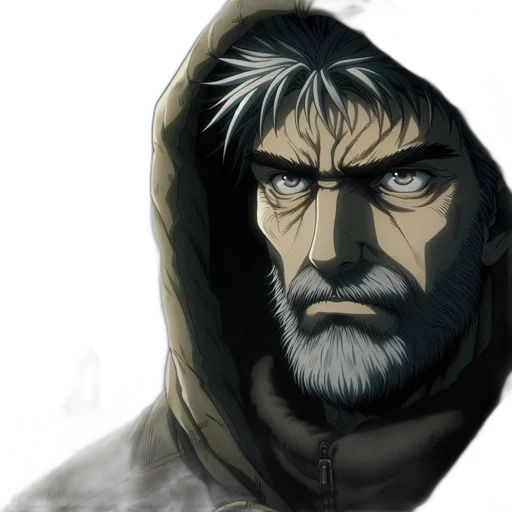 face, mask, jacket, comic book art transparent PNG cut-out