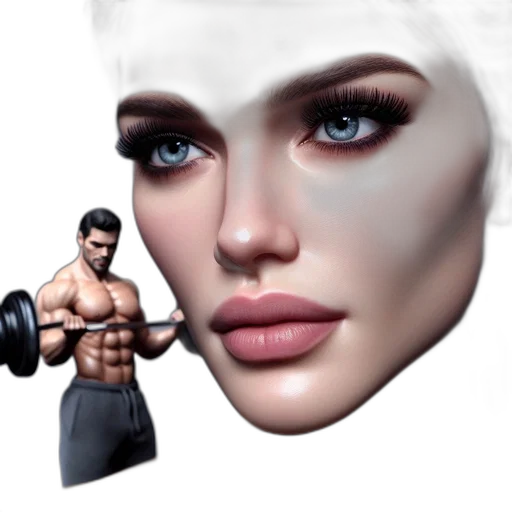 face, weapon, mask, photorealistic transparent PNG cut-out