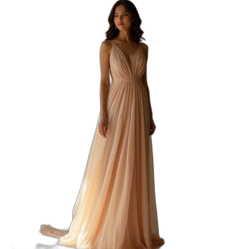 dress, 3d render, golden, earth tones transparent PNG cut-out