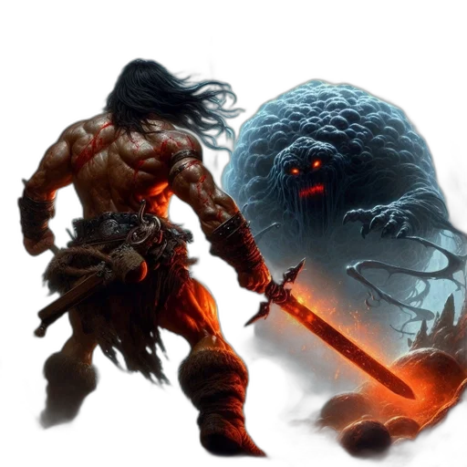sword, weapon, creature, fantasy art transparent PNG cut-out