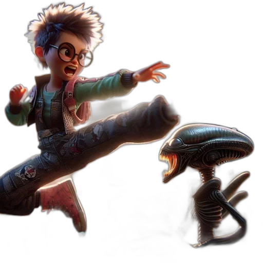 creature, concept art, 3d render, comic book art transparent PNG cut-out