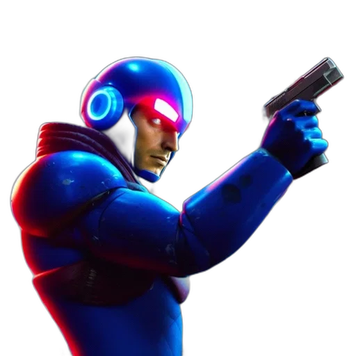 weapon, robot, concept art, 3d render transparent PNG cut-out
