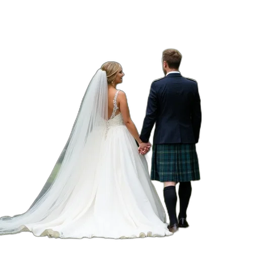 dress, crown, umbrella, newlywed transparent PNG cut-out