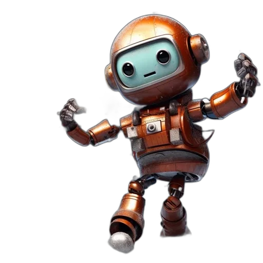 robot, 3d render, concept art, outer space transparent PNG cut-out