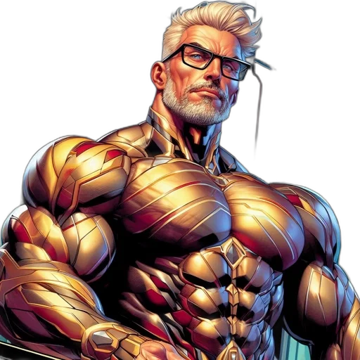 comic book art, concept art, ruggedly, handsome transparent PNG cut-out