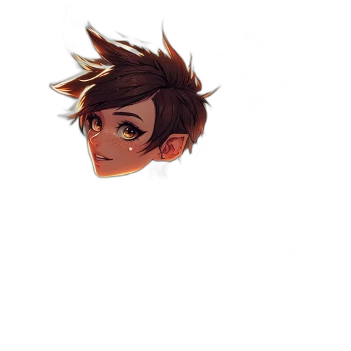 face, hair, staff, crown transparent PNG cut-out