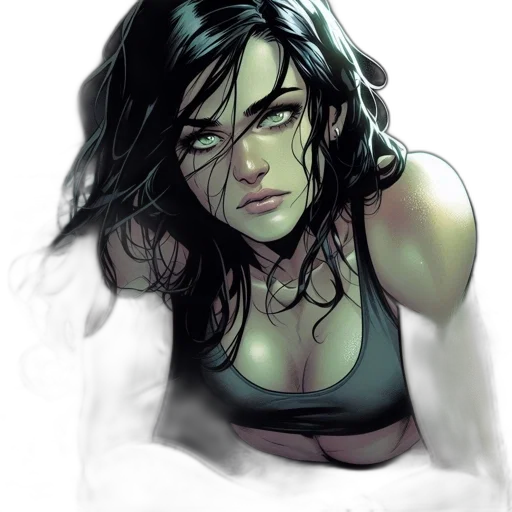 face, comic book art, concept art, fantasy art transparent PNG cut-out