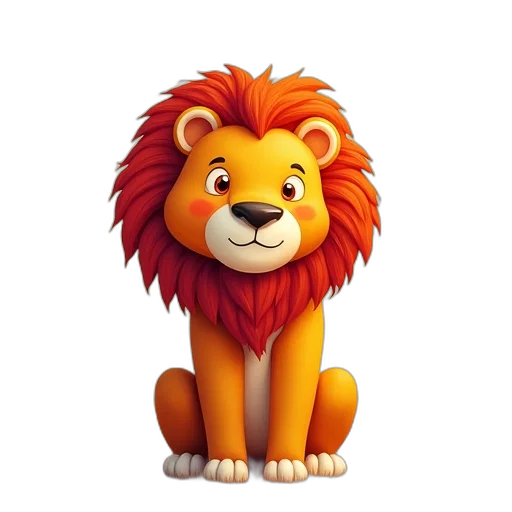 animal, crown, staff, 3d render transparent PNG cut-out