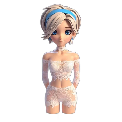 dress, 3d render, cartoon, concept art transparent PNG cut-out