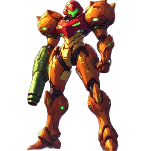 robot, weapon, concept art, 3d render transparent PNG cut-out