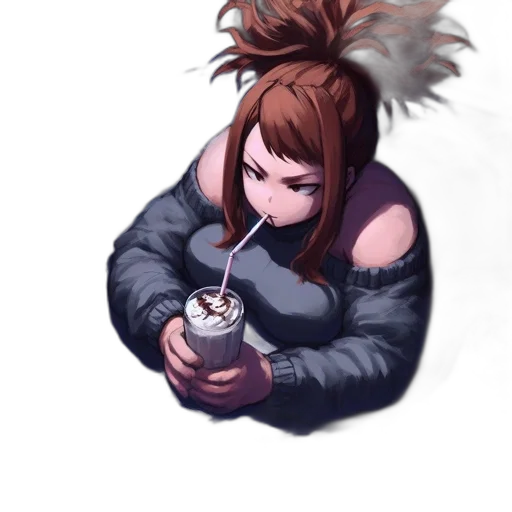 weapon, staff, jacket, hair transparent PNG cut-out